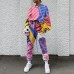 Stylish Printed Round-necked Long-sleeved Trousers Sports Two-piece Suit  Two Piece Set  Crop Top  Two Piece Set Women  Clothes