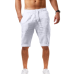 Summer new men's casual sports pants cotton and linen shorts solid color linen five-point pants