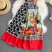 Summer Dresses Women Fashion Print Color Matching Slim Mid Length Suspender Off Shoulder Dress Summer Dresses Women Fashion Print Color Matching Slim Mid Length Suspender Off Shoulder Dress