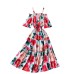 Seaside Holiday Dress Women's Summer Wear New Hollow Out Off Strapless Dress Short Sleeve Slim Female Dress