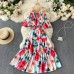 Seaside Holiday Dress Women's Summer Wear New Hollow Out Off Strapless Dress Short Sleeve Slim Female Dress
