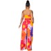 Dashiki Women African Clothes for Women Floral Printing Long Dress New Casual Elegant Tube Top Pants V-Neck Women's 2-Piece Su