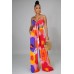 Dashiki Women African Clothes for Women Floral Printing Long Dress New Casual Elegant Tube Top Pants V-Neck Women's 2-Piece Su
