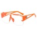 Oversized Square Sunglasses Men Women Vintage Metal Big Frame Semi-Rimless One Lens Sun Glasses UV400