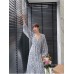 Korean Fashion Chic Midi Long Dresses For Women Lantern Long Sleeve Vintage Floral V-neck Loose Sexy Beach Boho Lady Dress Femme