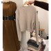 Autumn Winter Loose O Neck Fake Two Piece Pullover Basic Warm Sweater for Women Korean Soft Kniited Sweater Tops