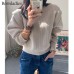 Autumn Winter Loose O Neck Fake Two Piece Pullover Basic Warm Sweater for Women Korean Soft Kniited Sweater Tops