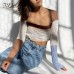 FSDA Knitted Long Sleeve Crop Top Women Beach Autumn Summer Patchwork Vintage Green Casual T Shirts Sexy Fashion FSDA Knitted Long Sleeve Crop Top Women Beach Autumn Summer Patchwork Vintage Green Casual T Shirts Sexy Fashion