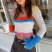 FSDA Knitted Long Sleeve Crop Top Women Beach Autumn Summer Patchwork Vintage Green Casual T Shirts Sexy Fashion FSDA Knitted Long Sleeve Crop Top Women Beach Autumn Summer Patchwork Vintage Green Casual T Shirts Sexy Fashion