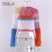 FSDA Knitted Long Sleeve Crop Top Women Beach Autumn Summer Patchwork Vintage Green Casual T Shirts Sexy Fashion FSDA Knitted Long Sleeve Crop Top Women Beach Autumn Summer Patchwork Vintage Green Casual T Shirts Sexy Fashion
