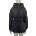 Casual Loose Arygle Hooded Parkas Women Fashion Solid Thick Short Coats Women Elegant Tie Belt Cotton Jackets Female Ladies