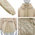 Casual Loose Arygle Hooded Parkas Women Fashion Solid Thick Short Coats Women Elegant Tie Belt Cotton Jackets Female Ladies