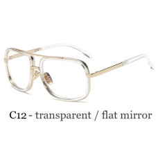 New Fashion Big Frame Sunglasses Men Square  Metal Sun Glasses Women Retro Sun Glasses Vintage High Quality Gafas