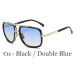 New Fashion Big Frame Sunglasses Men Square  Metal Sun Glasses Women Retro Sun Glasses Vintage High Quality Gafas