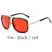 New Fashion Big Frame Sunglasses Men Square  Metal Sun Glasses Women Retro Sun Glasses Vintage High Quality Gafas