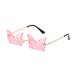 Fashion Rimless Heart Sunglasses Women Luxury Unique Snowflake Sun Glasses For Female Trend Frameless Butterfly Eyeglasses Woman