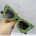 Big-framed Square Sunglasses For Men And Women Stylish Sunglasses Stage Performance Colored Diamond With Diamonds Glasses
