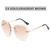 NEW  Vintage Fashion Oversized Rimless Sunglasses Women Famous Luxury Brand Design Square Sun Glasses For Female