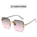 Square Rimless Sunglasses Women Luxury Brand Designer Summer Red Glasses Fashion Sun glasses For Men UV400 Shades Oculos