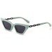 Ladies cat eye glasses female colorful green black square sunglasses women retro uv400 summer accessories