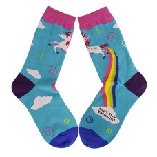 Unicorn Rainbow Printing Autumn And Winter Leisure In The Tube Sports Holiday Gift Socks