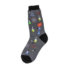 Education Themed Science Chemistry Printed Female Mid Tube Casual Grey Socks