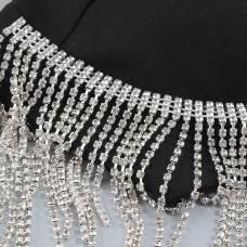 High Luxury Heavy Industry Hardware Tassel Sexy High Waist Slit Suspender Dress Women Dress High Luxury Heavy Industry Hardware Tassel Sexy High Waist Slit Suspender Dress Women Dress