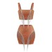 Popular Women's Metal Tassel Careful Machine Small Exposed Belly Button Top Skirt Short Two Piece Set