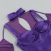 New Suspender Perspective Sexy Mesh Satin Stitching Slim Bag Hip Women's Dress