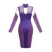 New Suspender Perspective Sexy Mesh Satin Stitching Slim Bag Hip Women's Dress
