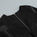 Sexy Zipper Deep V Long Sleeved Dress Women's Spring And Autumn New Clothing