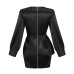 Sexy Zipper Deep V Long Sleeved Dress Women's Spring And Autumn New Clothing