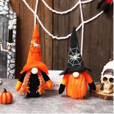 New Halloween decorations green spider Rudolph dwarf doll ghost festival faceless doll decoration