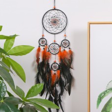 Dark Department New Five-Ring Dream Catcher Feather Pendant Nordic Style Fashion Home Wind Chime Dream Catcher Pendant