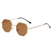 New Retro Small Frame Sunglasses Men And Women Tide European And American Street Shooting Metal Sunglasses Octagonal Round Face Glasses