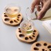 Japanese Creative Lotus Root Slice Coaster Beech Solid Wood Coaster Anti-Scalding Pad Mug Tea Cup Coffee Cup Insulation Mat