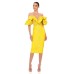 New Summer Off-The-Shoulder Sexy French Dress Temperament Print Floral Wrap Chest Sequin Dress