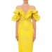 New Summer Off-The-Shoulder Sexy French Dress Temperament Print Floral Wrap Chest Sequin Dress