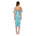 European And American Dress Print Wrap Chest Slit Off Shoulder French Dress Banquet Party Dress