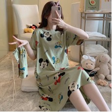 Pajamas Women's Summer Nightdress Short-Sleeved Ladies Summer Home Wear Suit Students Cute Plus Size