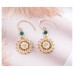 Lucky Helmsman Pearl Full Diamond Earrings New Trendy Fashion Mori Retro Simple All-Match Ear Hook Ear Jewelry