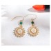 Lucky Helmsman Pearl Full Diamond Earrings New Trendy Fashion Mori Retro Simple All-Match Ear Hook Ear Jewelry