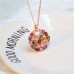 Jewelry Mona Lisa Colored Zircon Necklace Flower Moon Circle Necklace Pendant