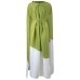 Miyake Contrast Color Stitching Dress Women's Spring And Summer New European Women's Temperament Super Long