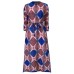 Spring And Summer New Beauty Print Contrast Long Pleated Dress