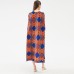 Spring And Summer New Beauty Print Contrast Long Pleated Dress