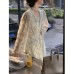 Long Sleeved V Neck Dress Autumn Hepburn French Romantic Retro Temperament Floral Skir
