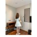 Small White Puff Sleeves Square Neck Lace Dress Women's Summer Dress Waist French First Love Small White Dress Small White Puff Sleeves Square Neck Lace Dress Women's Summer Dress Waist French First Love Small White Dress