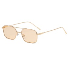 New Square Ocean Piece Sunglasses Men And Women Trend Metal Frame Sunglasses Fashion Double Beam Glasses