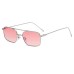 New Square Ocean Piece Sunglasses Men And Women Trend Metal Frame Sunglasses Fashion Double Beam Glasses